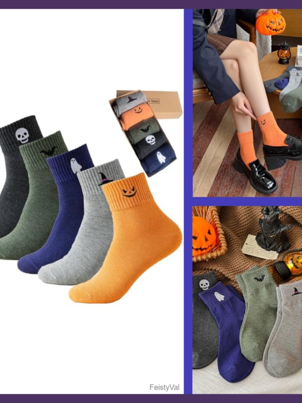 Women's Novelty Crew Ankle Socks Cotton Blend Embroidered Funny Gift